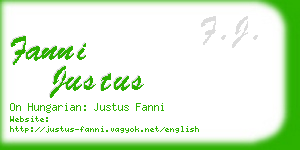 fanni justus business card